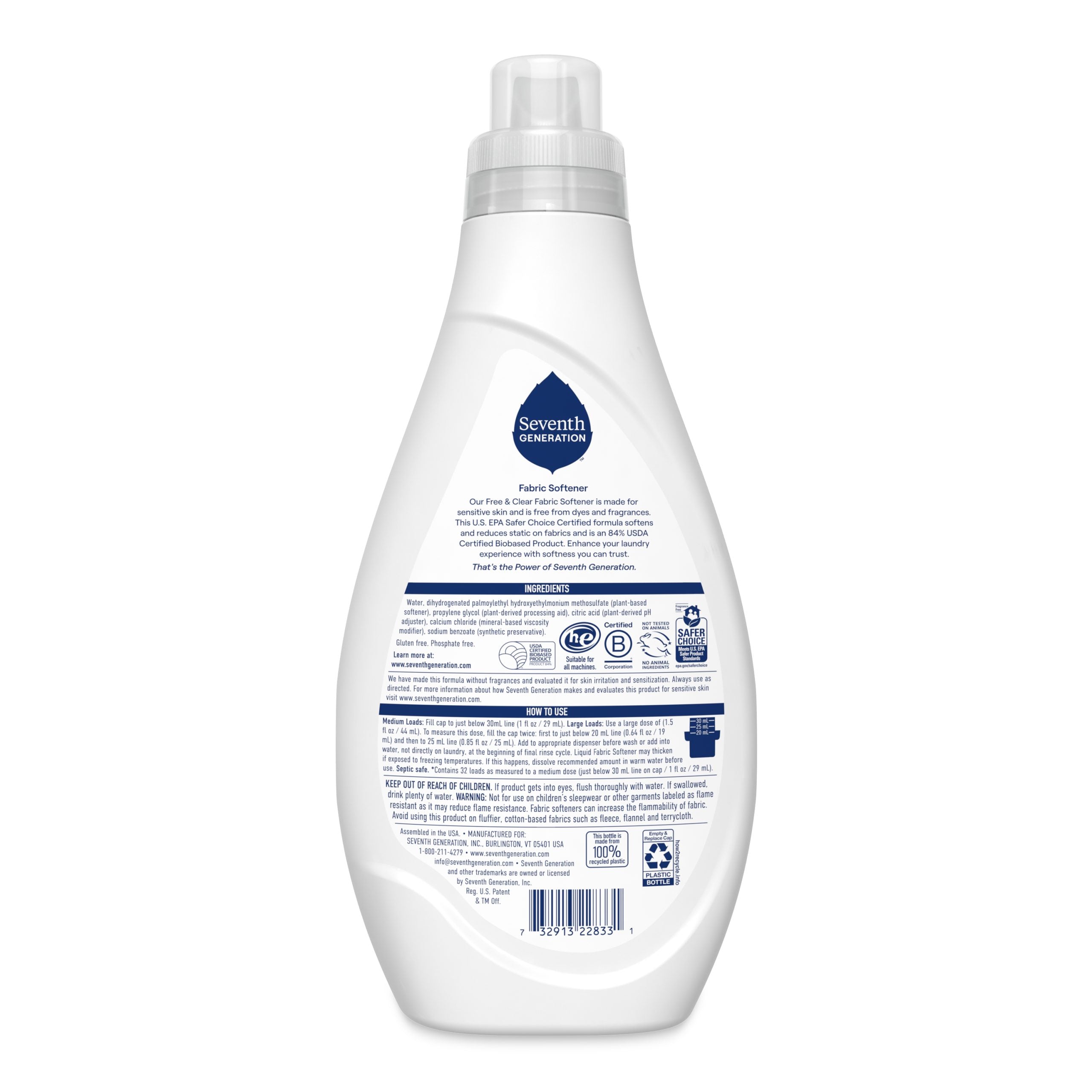 Liquid Fabric Softener - Free & Clear for Fresh Laundry Care