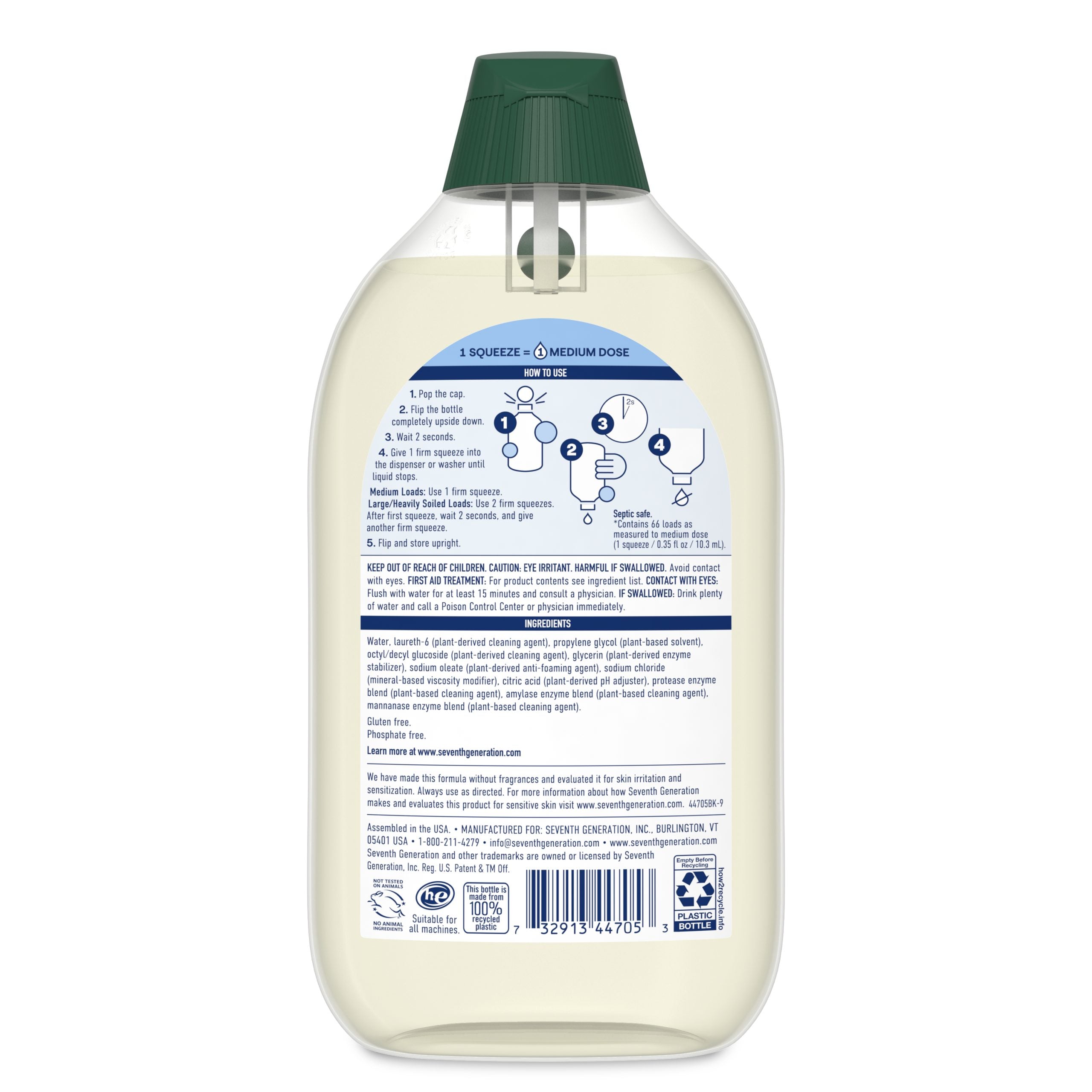 EasyDose™ Ultra Concentrated Laundry Detergent - Free & Clear for Fresh Laundry Care