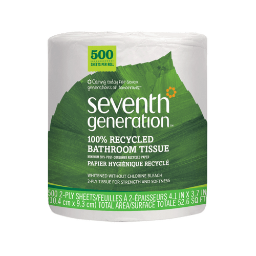 100% Recycled Bathroom Tissue 2-ply - 500 Sheets for Bathroom Cleaning