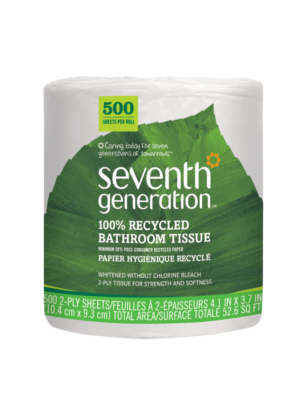 100% Recycled Bathroom Tissue 2-ply - 500 Sheets for Bathroom Cleaning