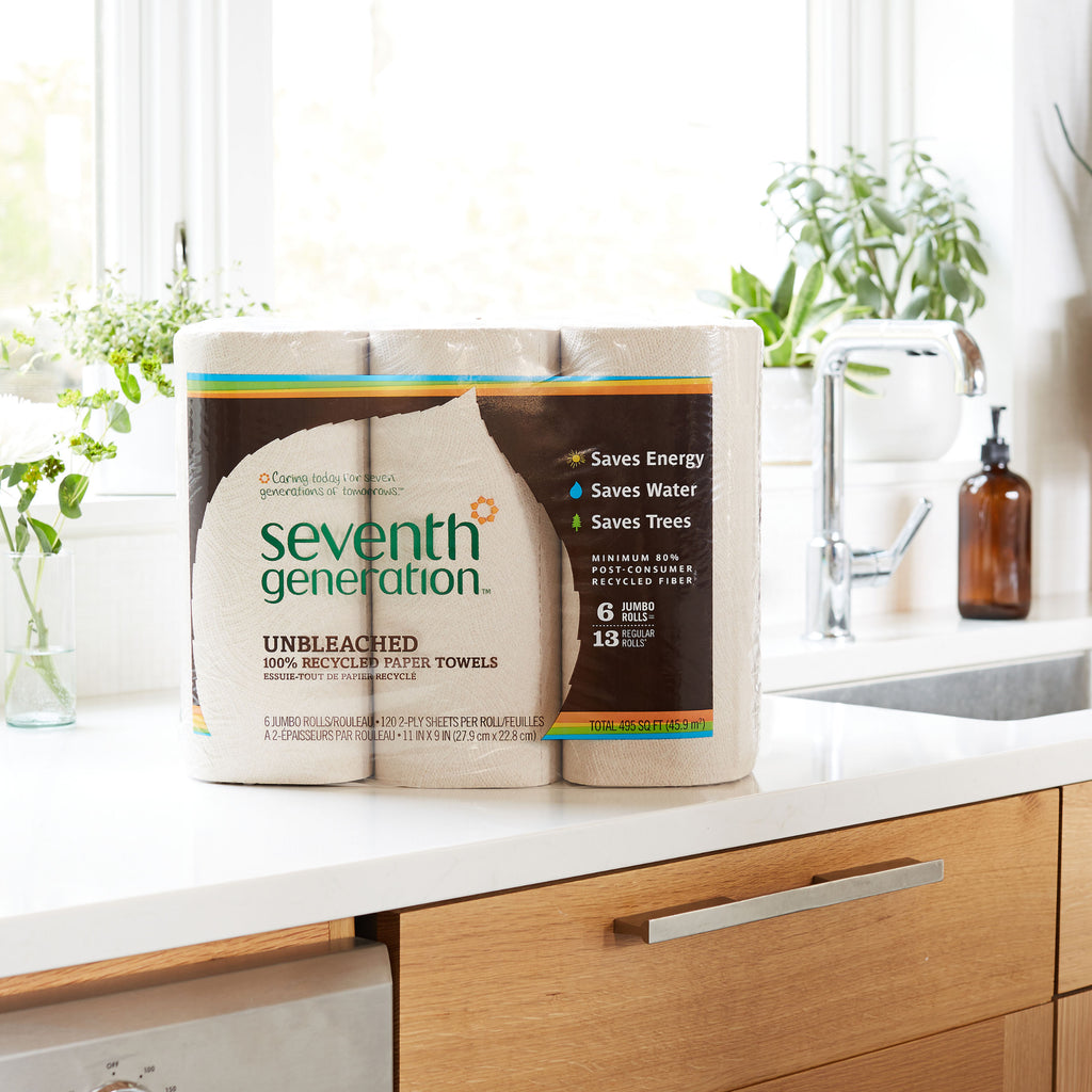 100% Recycled Paper Towels Unbleached for Fresh Laundry Care