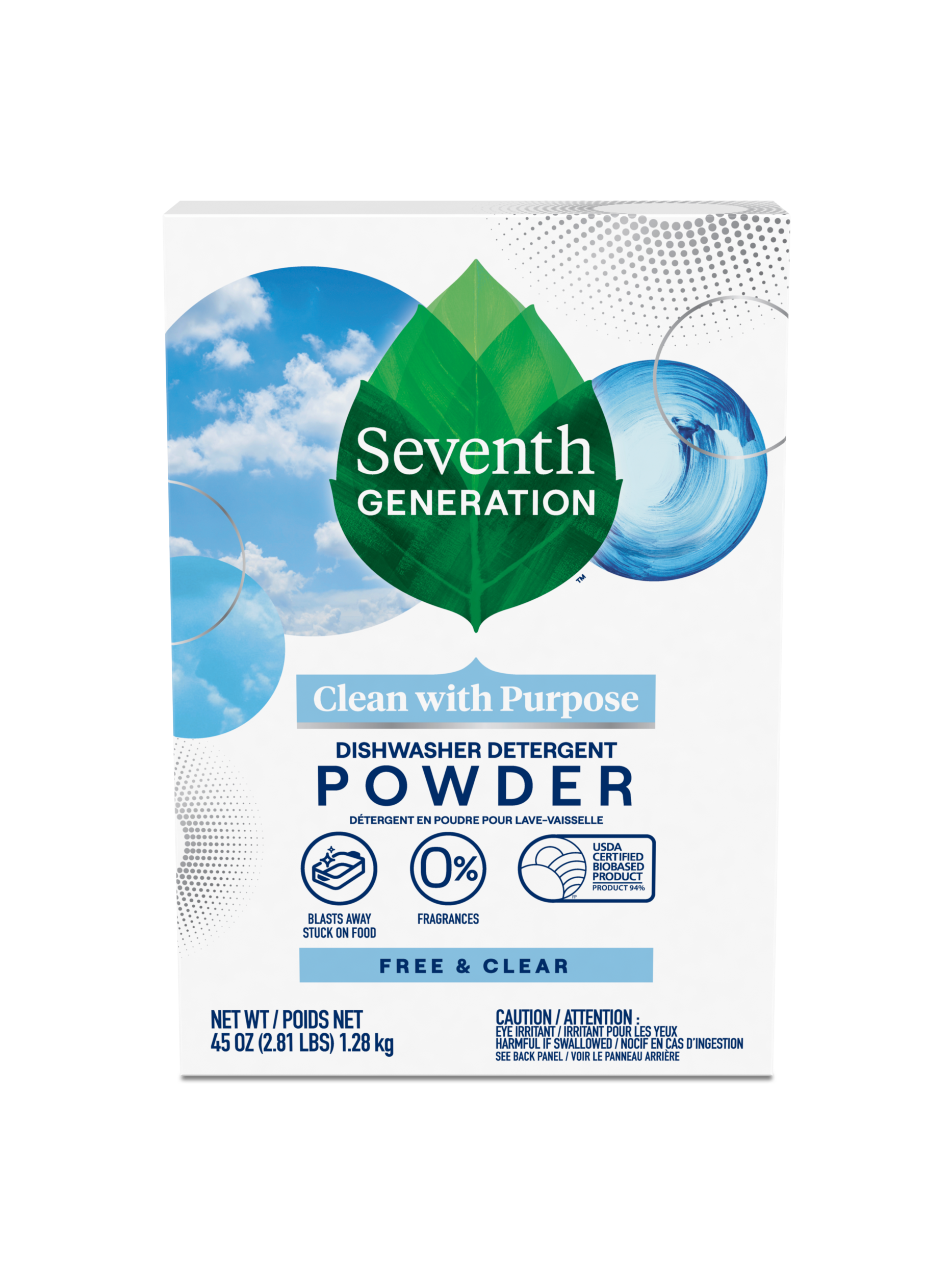 Dishwasher Detergent Powder - Free & Clear for Cleaner Dishes