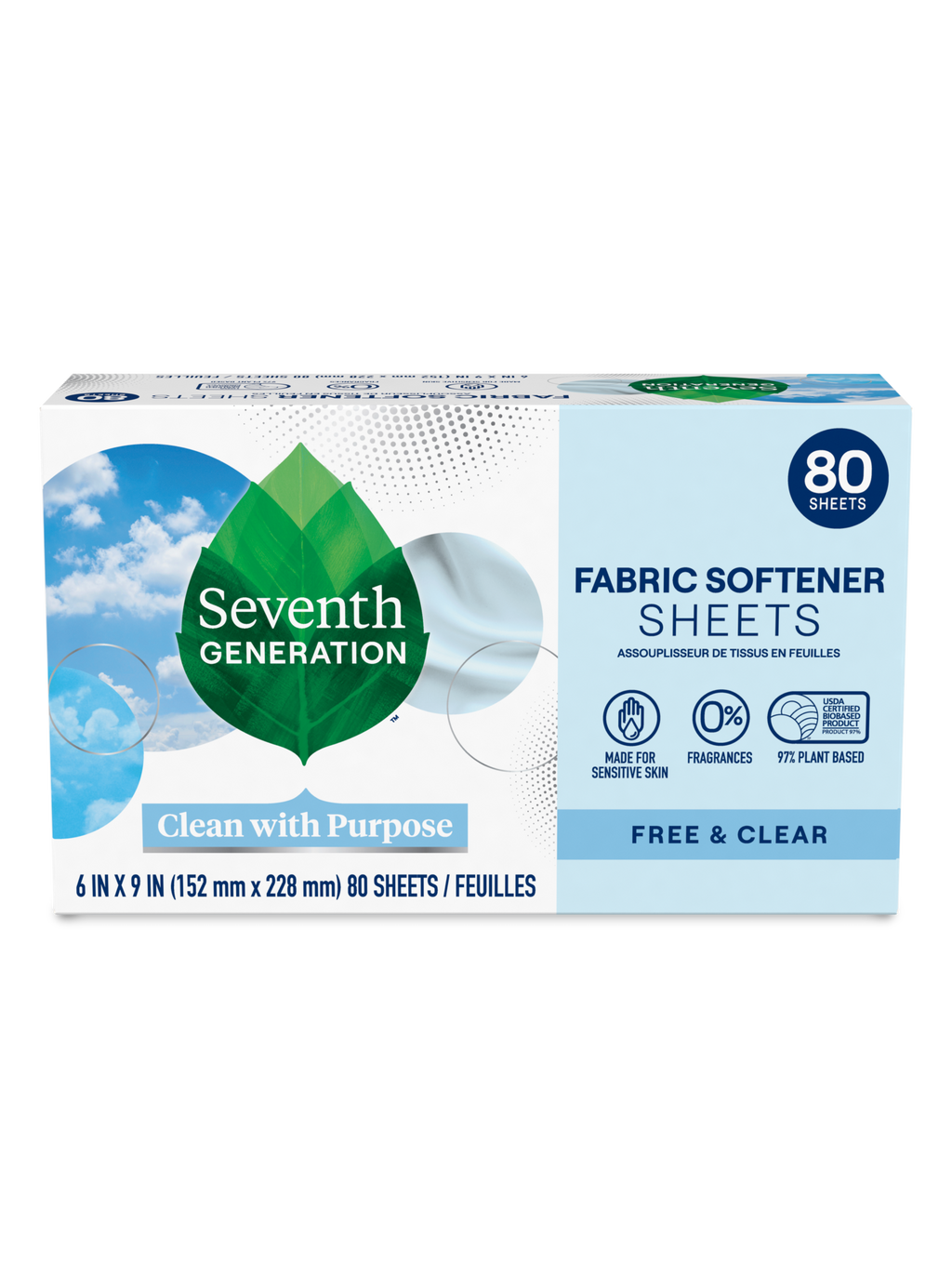 Fabric Softener Sheets - Free & Clear for Fresh Laundry Care