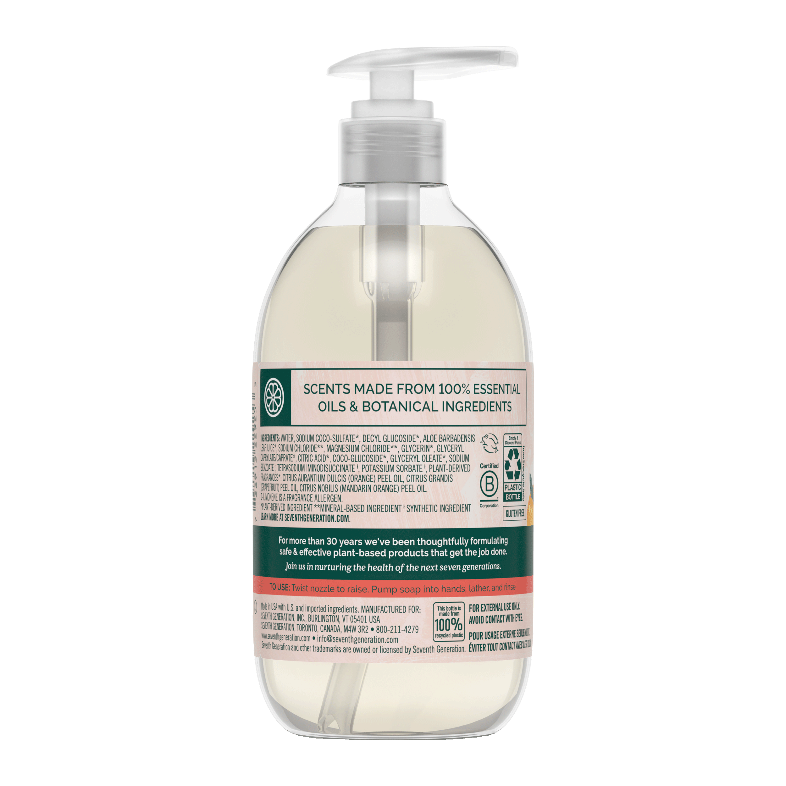 Hand Wash - Mandarin Orange & Grapefruit for Gentle Hand Care