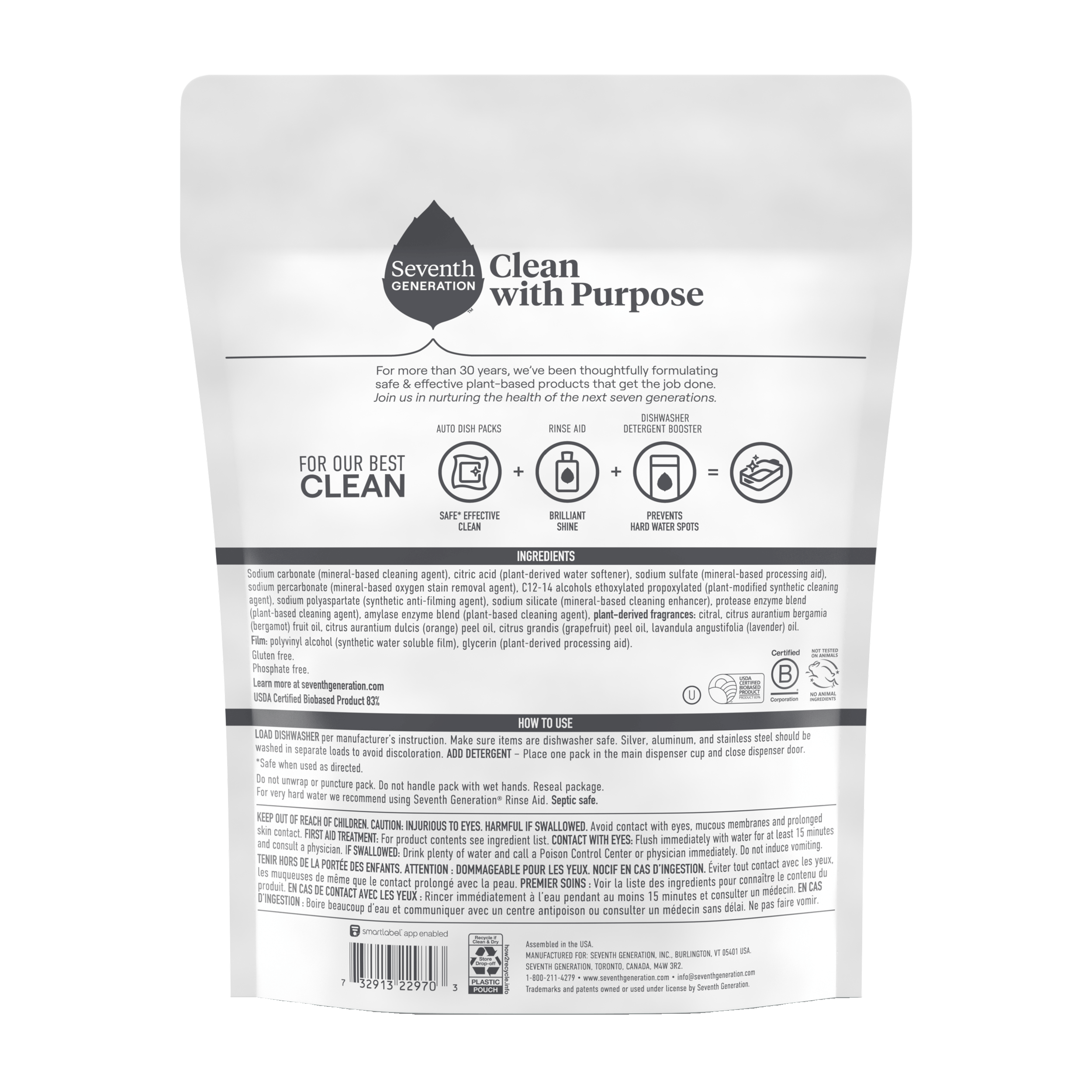 Power+™ Dishwasher Detergent Packs - Fresh Citrus - 18 Count / 43 Count / 70 Count for Cleaner Dishes