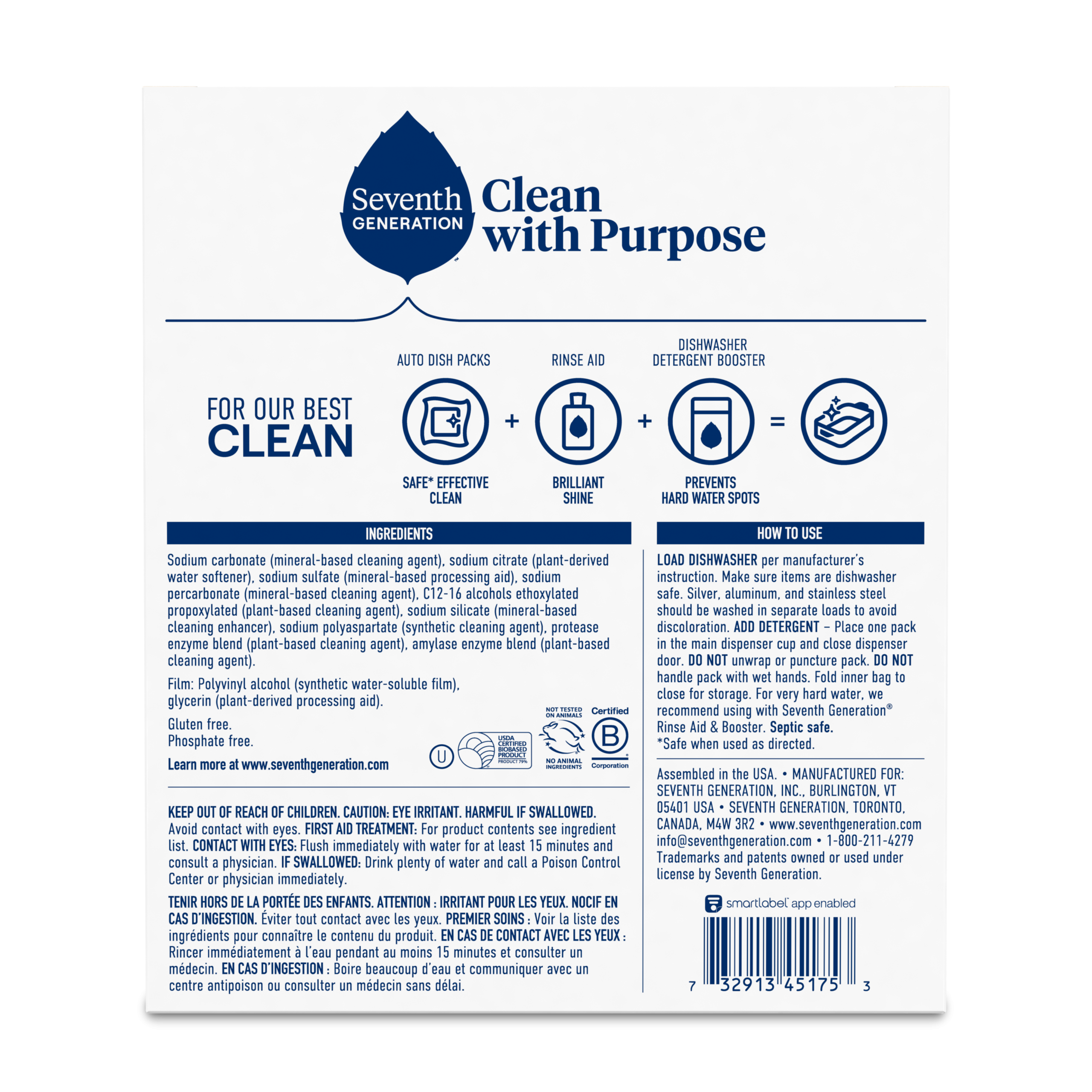 Dishwasher Detergent Packs - Free & Clear for Cleaner Dishes