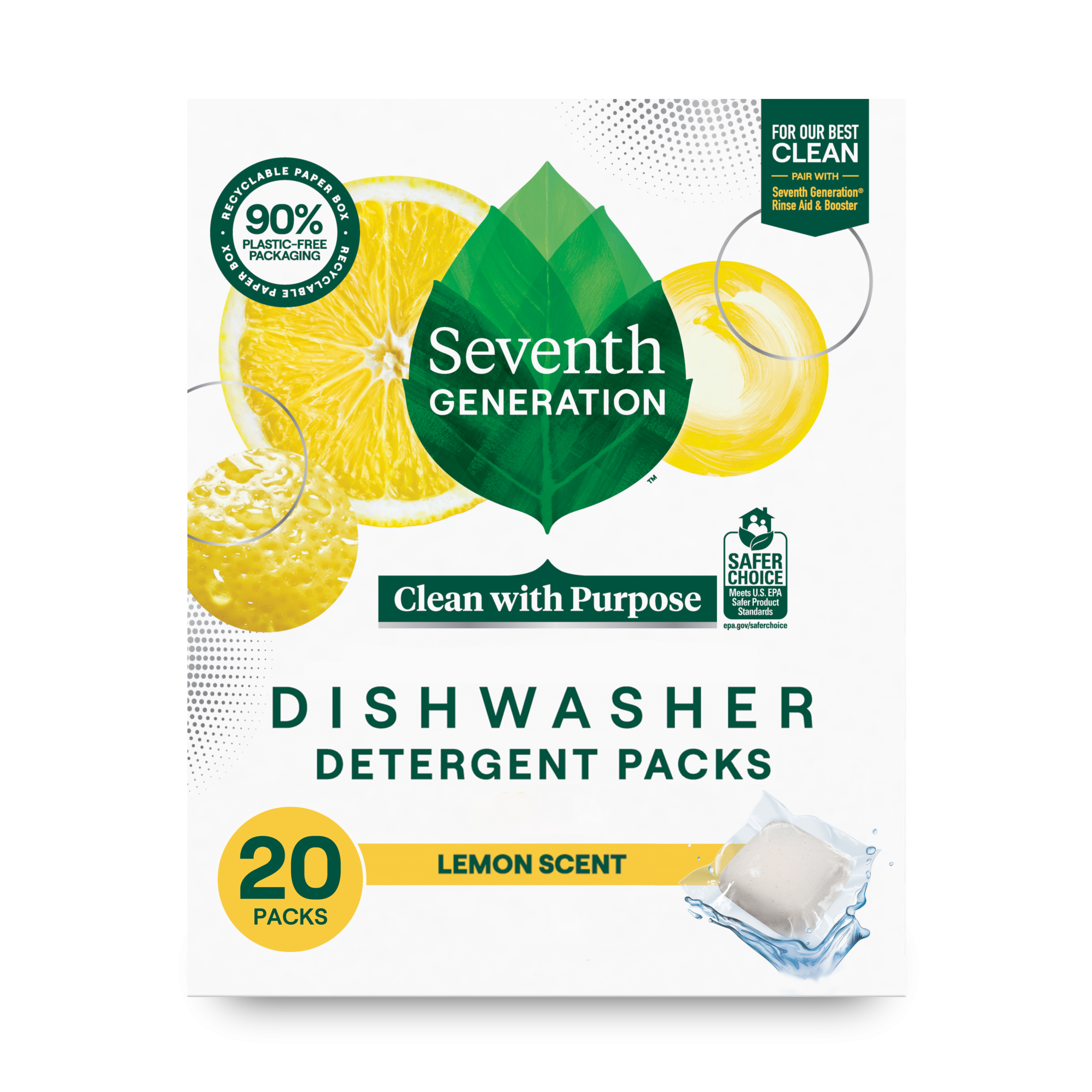 Dishwasher Detergent Packs - Lemon for Cleaner Dishes