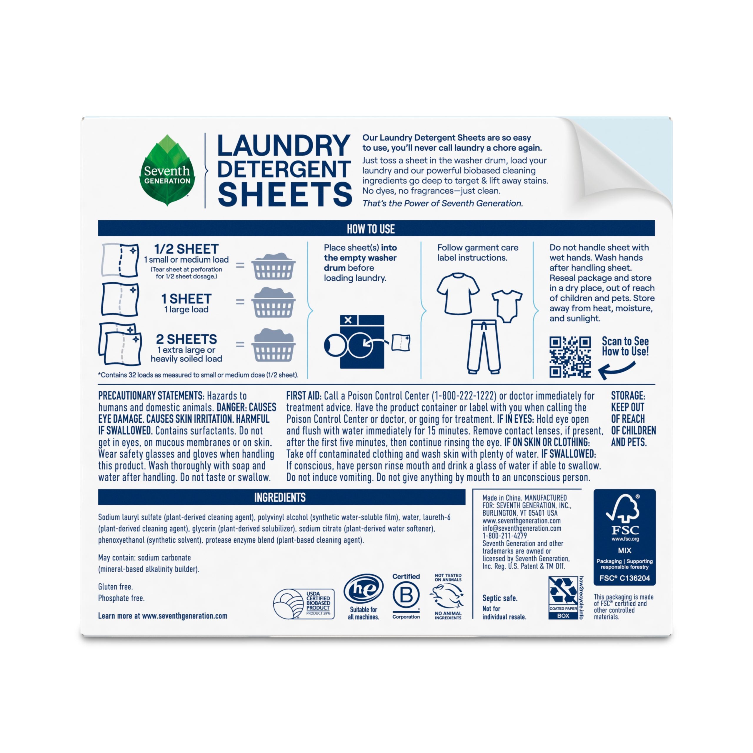 Laundry Detergent Sheets - Free & Clear for Fresh Laundry Care