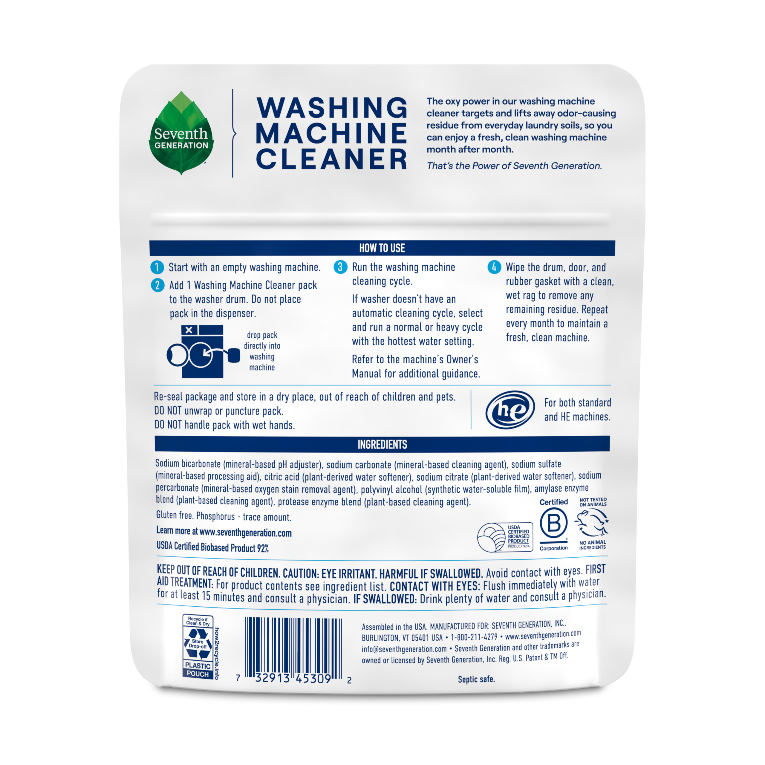 Washing Machine Cleaner - Fragrance Free for Everyday Home Care