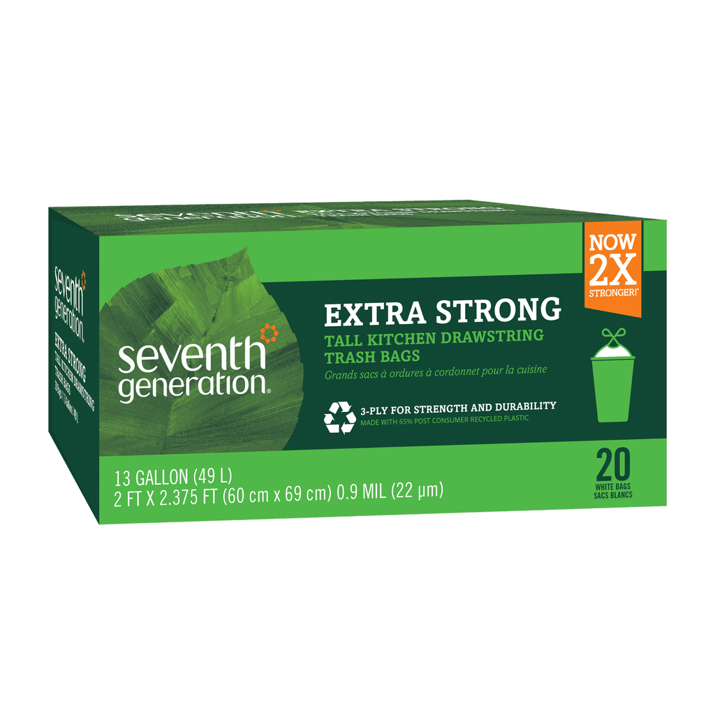 Extra Strong Tall Kitchen Drawstring Trash Bags - 13 gallon for Kitchen Cleanup