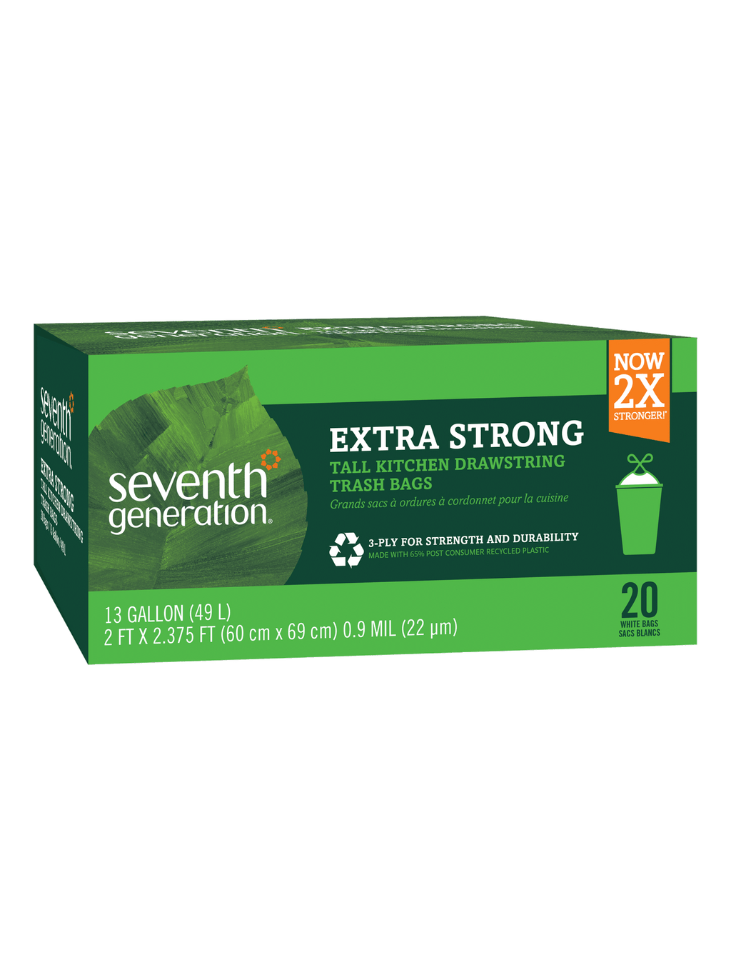 Extra Strong Tall Kitchen Drawstring Trash Bags - 13 gallon for Kitchen Cleanup