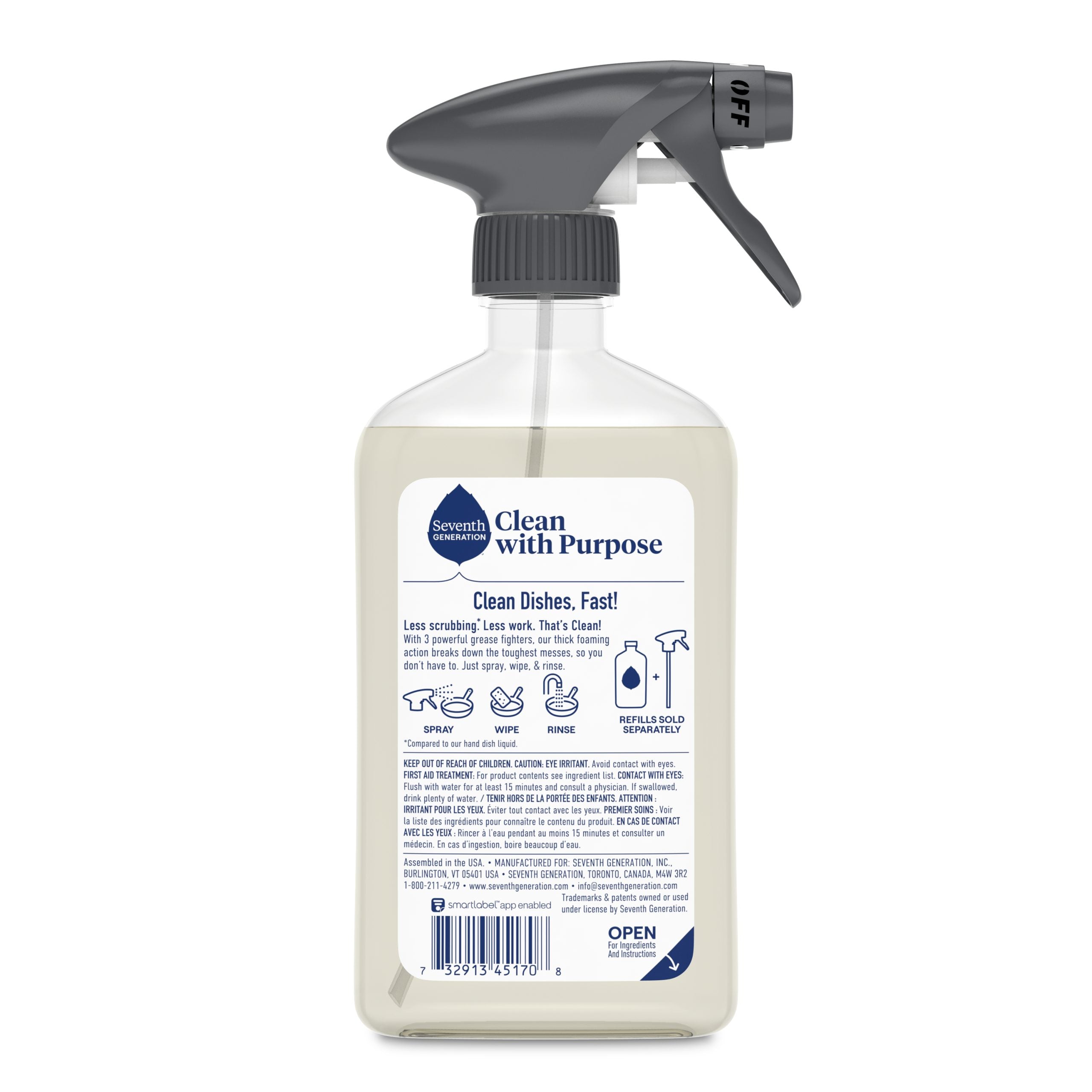 Foaming Dish Spray - Free & Clear for Cleaner Dishes