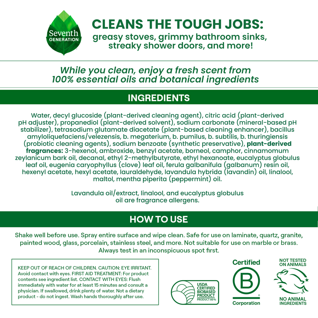 Ultra Deep Probiotic Multi Surface Cleaner - Lavender & Lily for Everyday Surface Cleaning