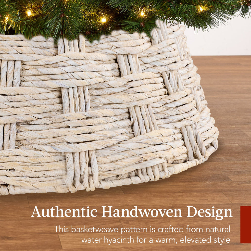 Basket Woven Hyacinth Christmas Holiday Tree Collar - 24in