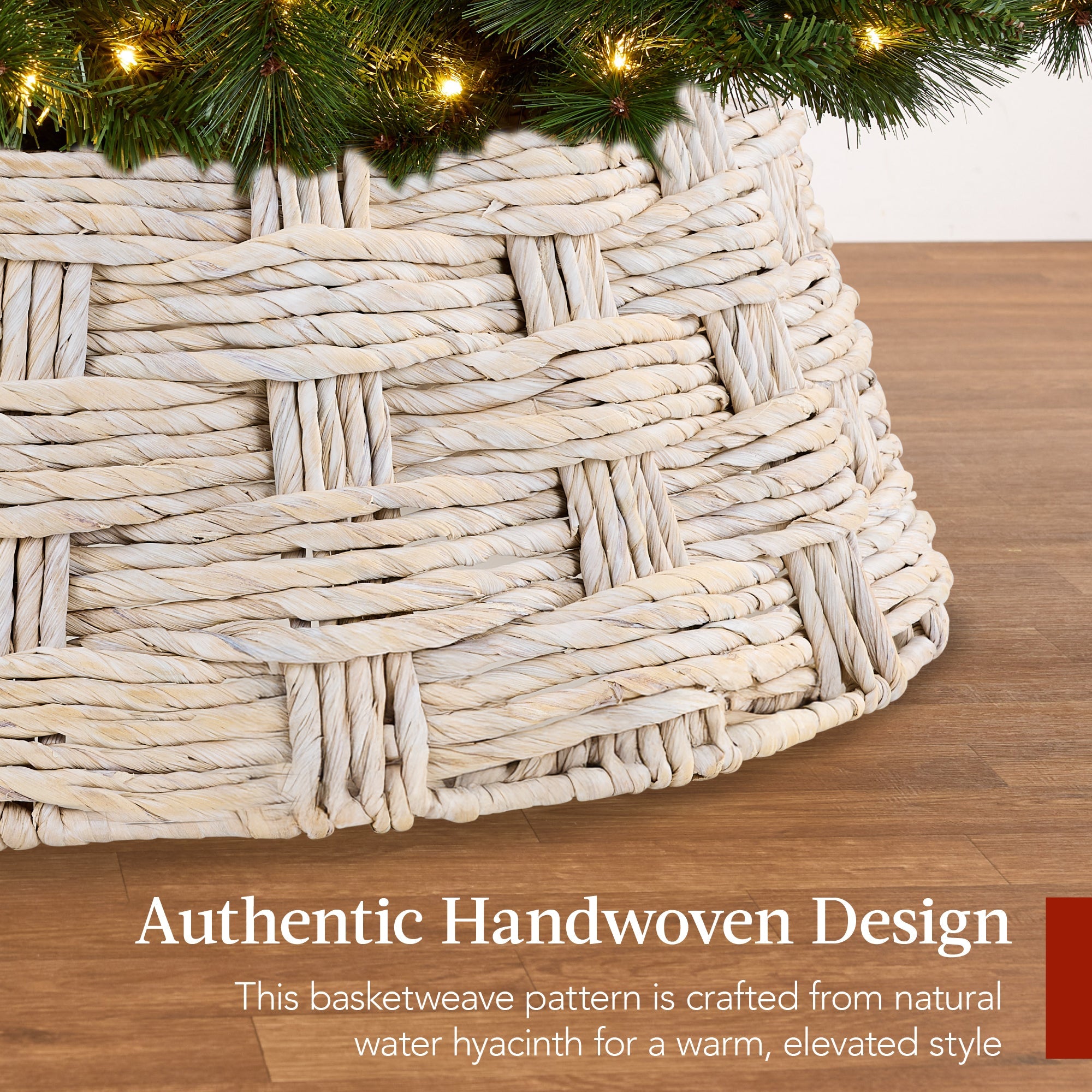 Basket Woven Hyacinth Christmas Holiday Tree Collar - 24in