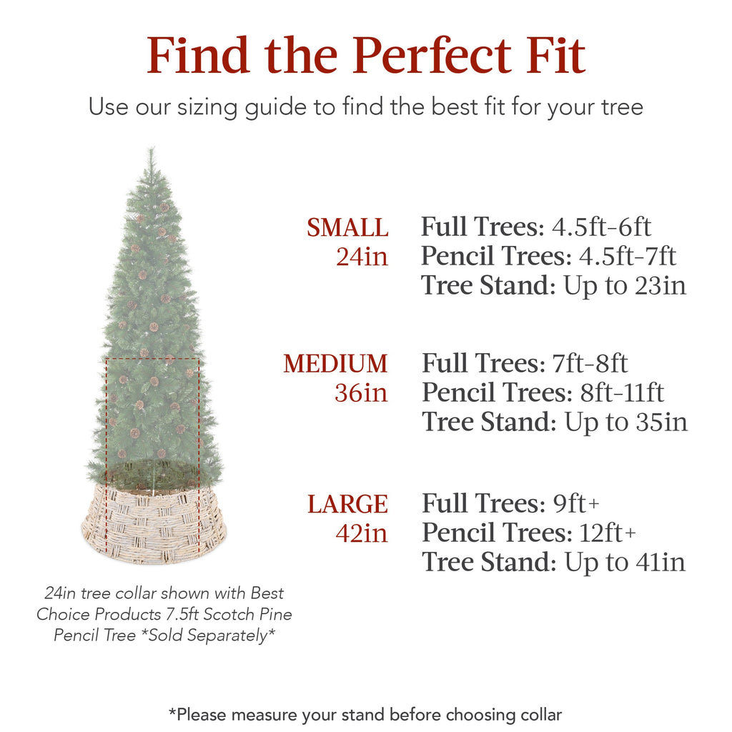Basket Woven Hyacinth Christmas Holiday Tree Collar - 24in