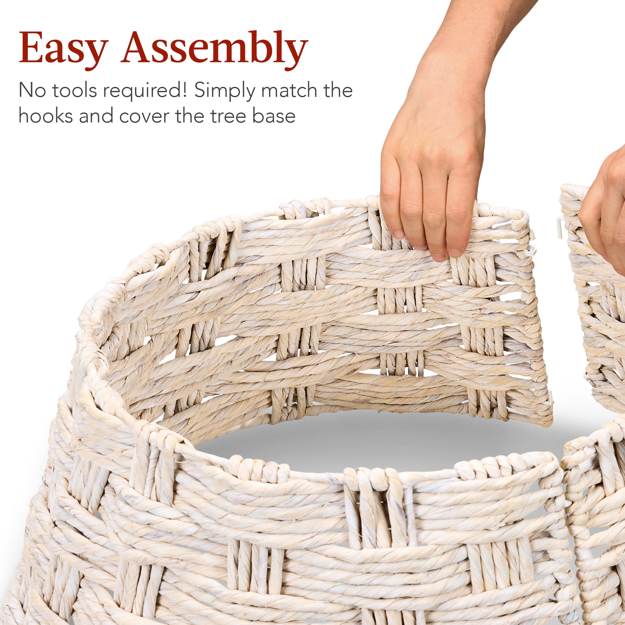 Basket Woven Hyacinth Christmas Holiday Tree Collar - 24in