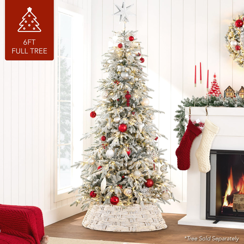 Basket Woven Hyacinth Christmas Holiday Tree Collar - 24in