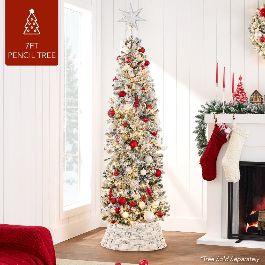 Basket Woven Hyacinth Christmas Holiday Tree Collar - 24in