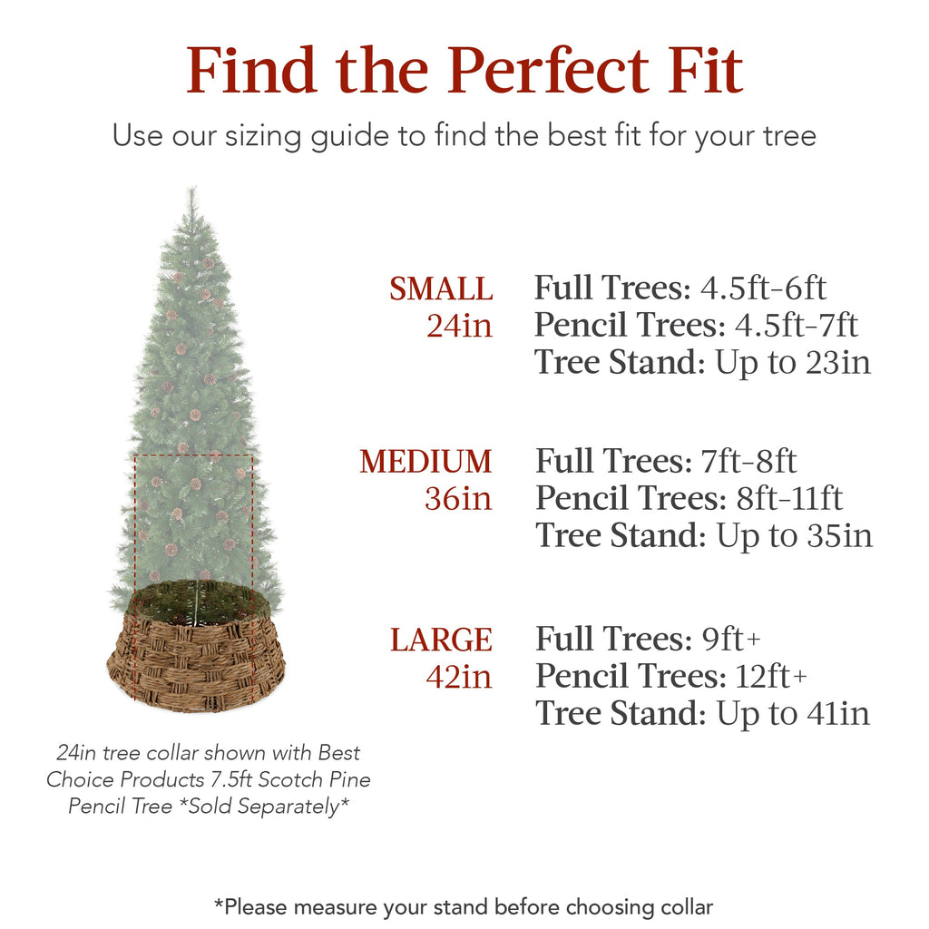 Basket Woven Hyacinth Christmas Holiday Tree Collar - 36in