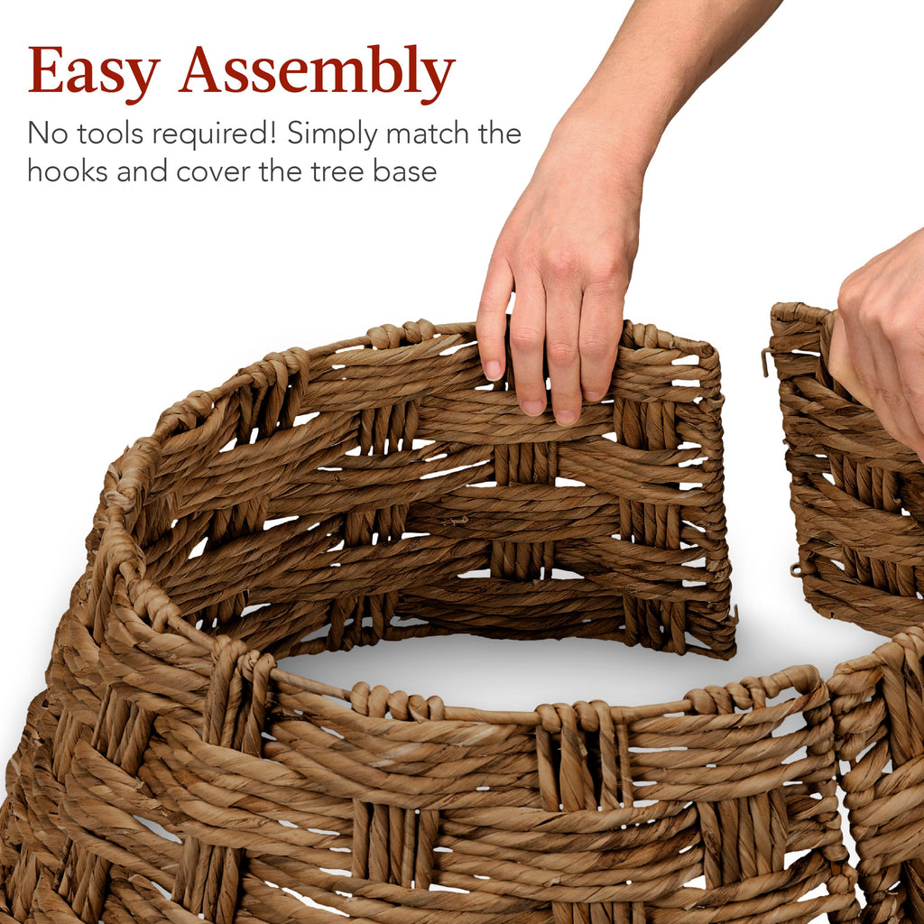 Basket Woven Hyacinth Christmas Holiday Tree Collar - 36in