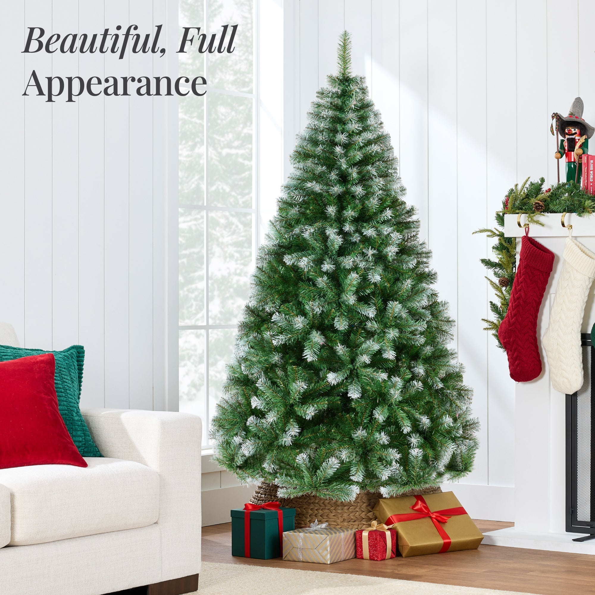Artificial Frosted Pine Christmas Tree Unlit Pine Design w/Easy Assembly