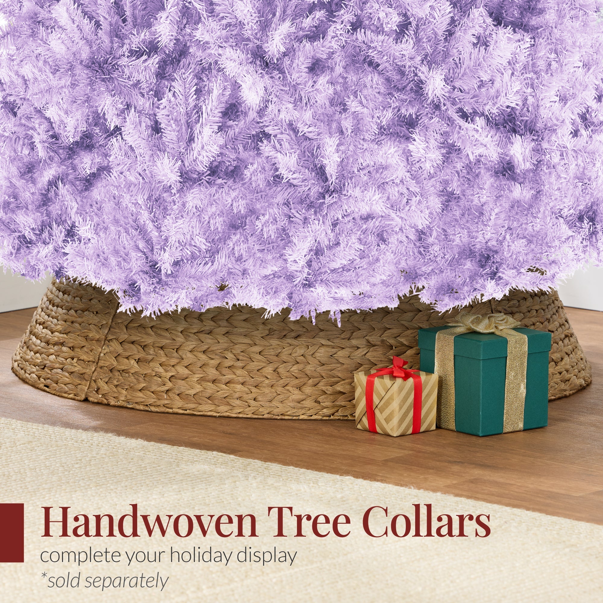Artificial Lavender Christmas Tree Unlit Pine Design w/Easy Assembly
