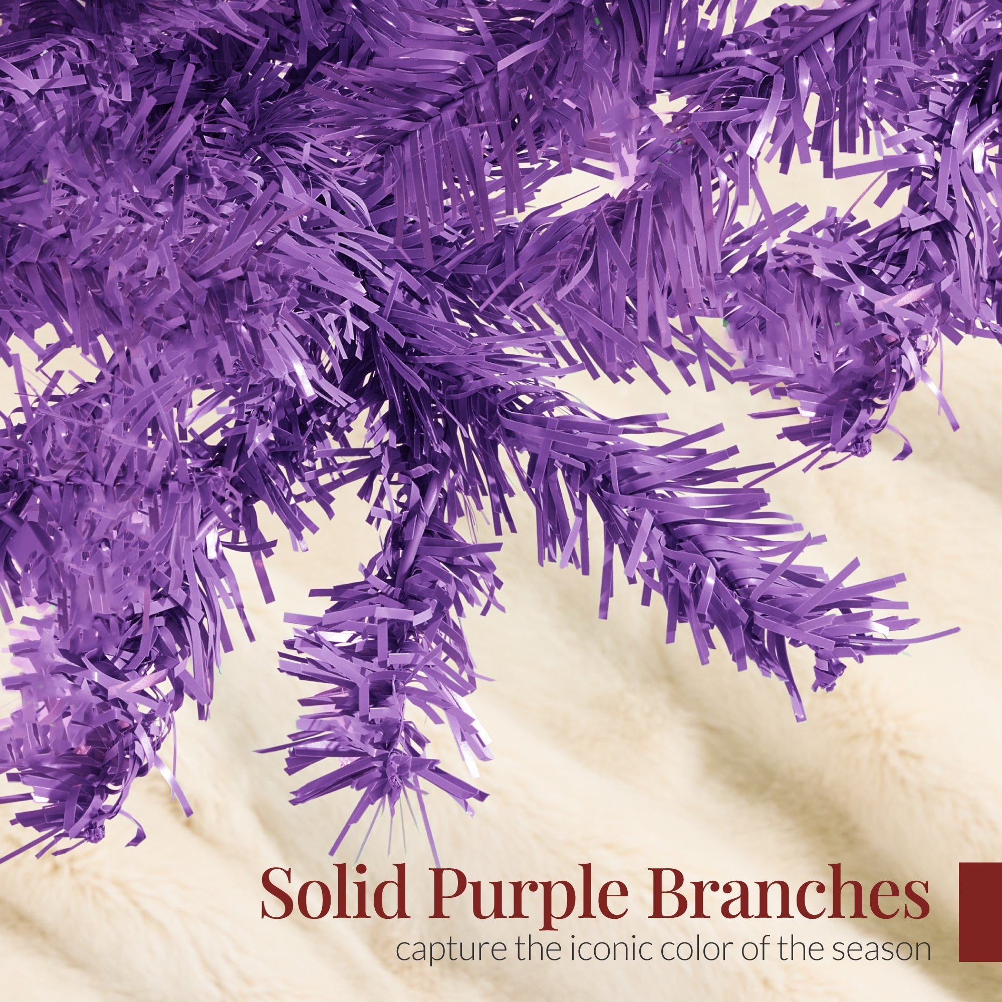 Artificial Purple Christmas Tree Unlit Pine Design w/Easy Assembly