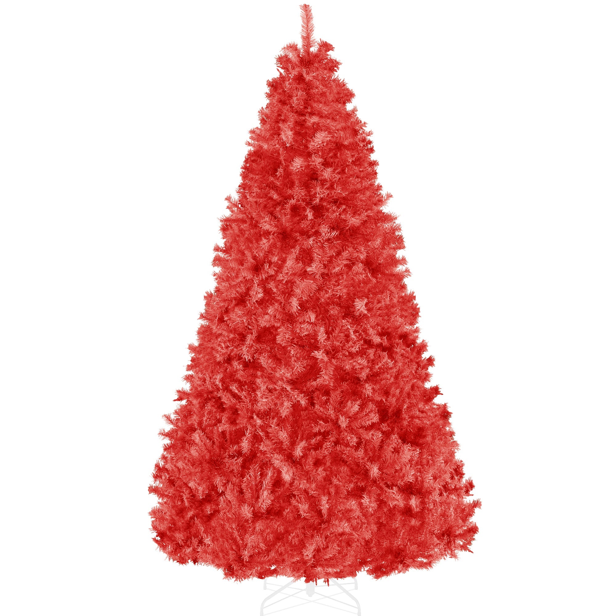 Artificial Red Christmas Tree Unlit Pine Design w/Easy Assembly