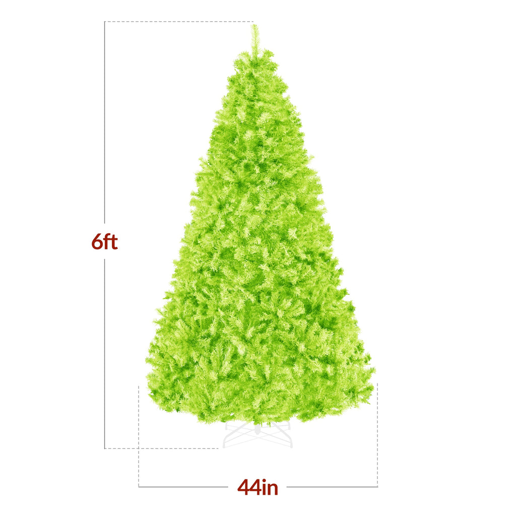 Artificial Lime Green Christmas Tree Unlit Pine Design w/Easy Assembly