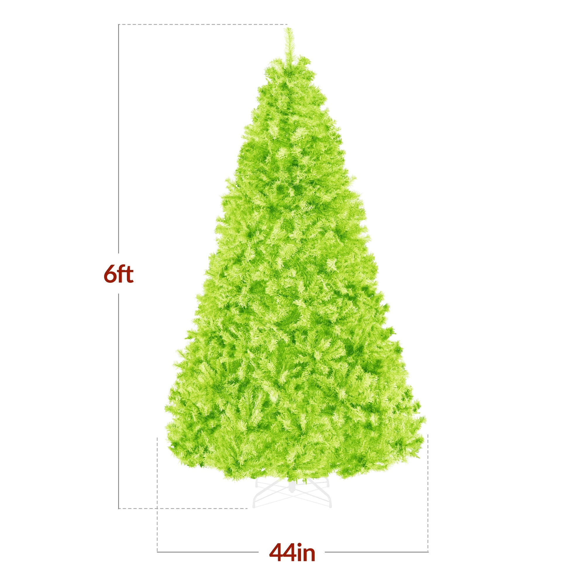 Artificial Lime Green Christmas Tree Unlit Pine Design w/Easy Assembly