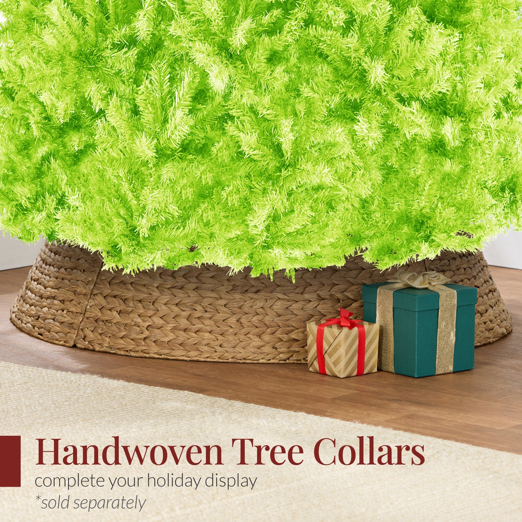 Artificial Lime Green Christmas Tree Unlit Pine Design w/Easy Assembly
