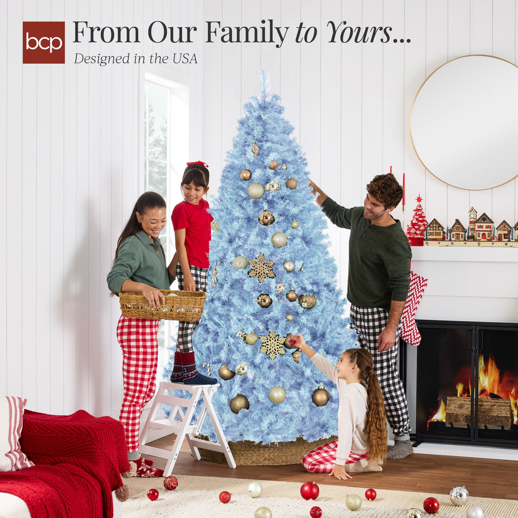 Artificial Baby Blue Christmas Tree Unlit Pine Design w/Easy Assembly