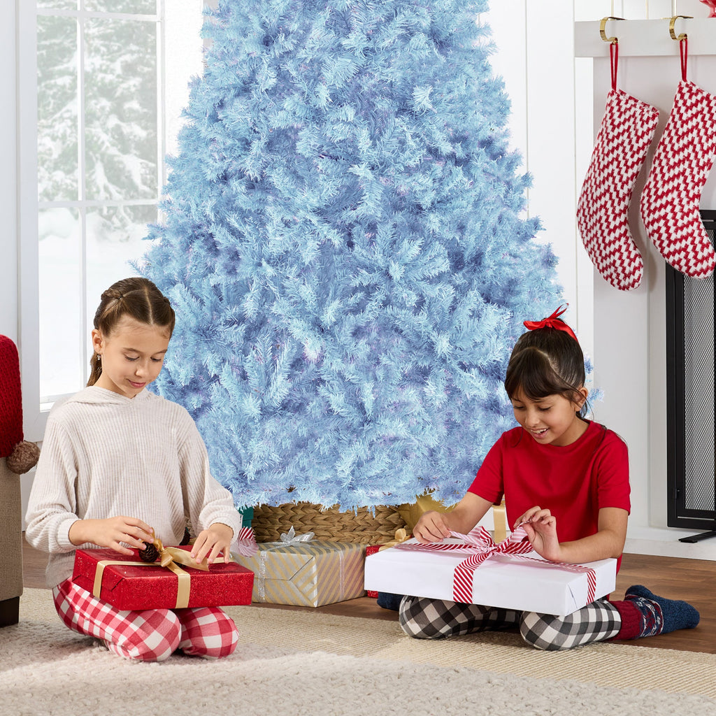 Artificial Baby Blue Christmas Tree Unlit Pine Design w/Easy Assembly