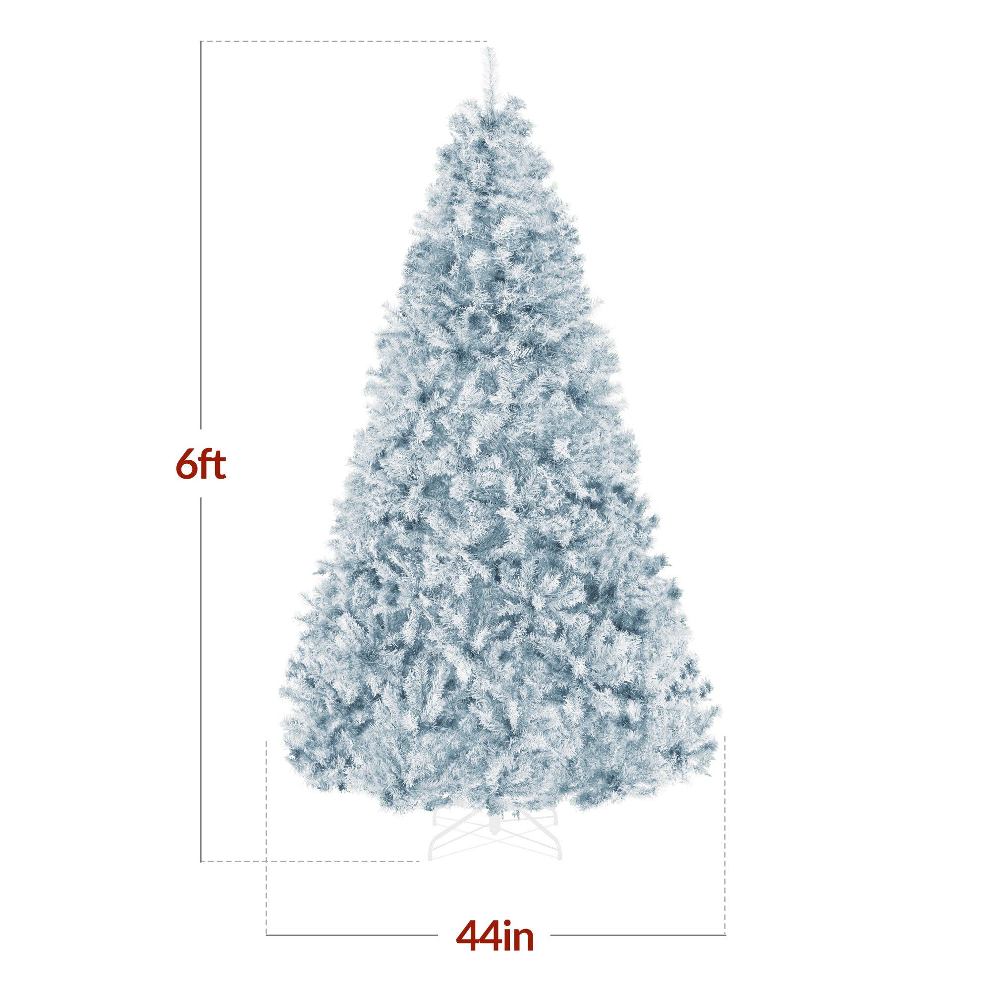 Artificial Ice Blue Christmas Tree Unlit Pine Design w/Easy Assembly