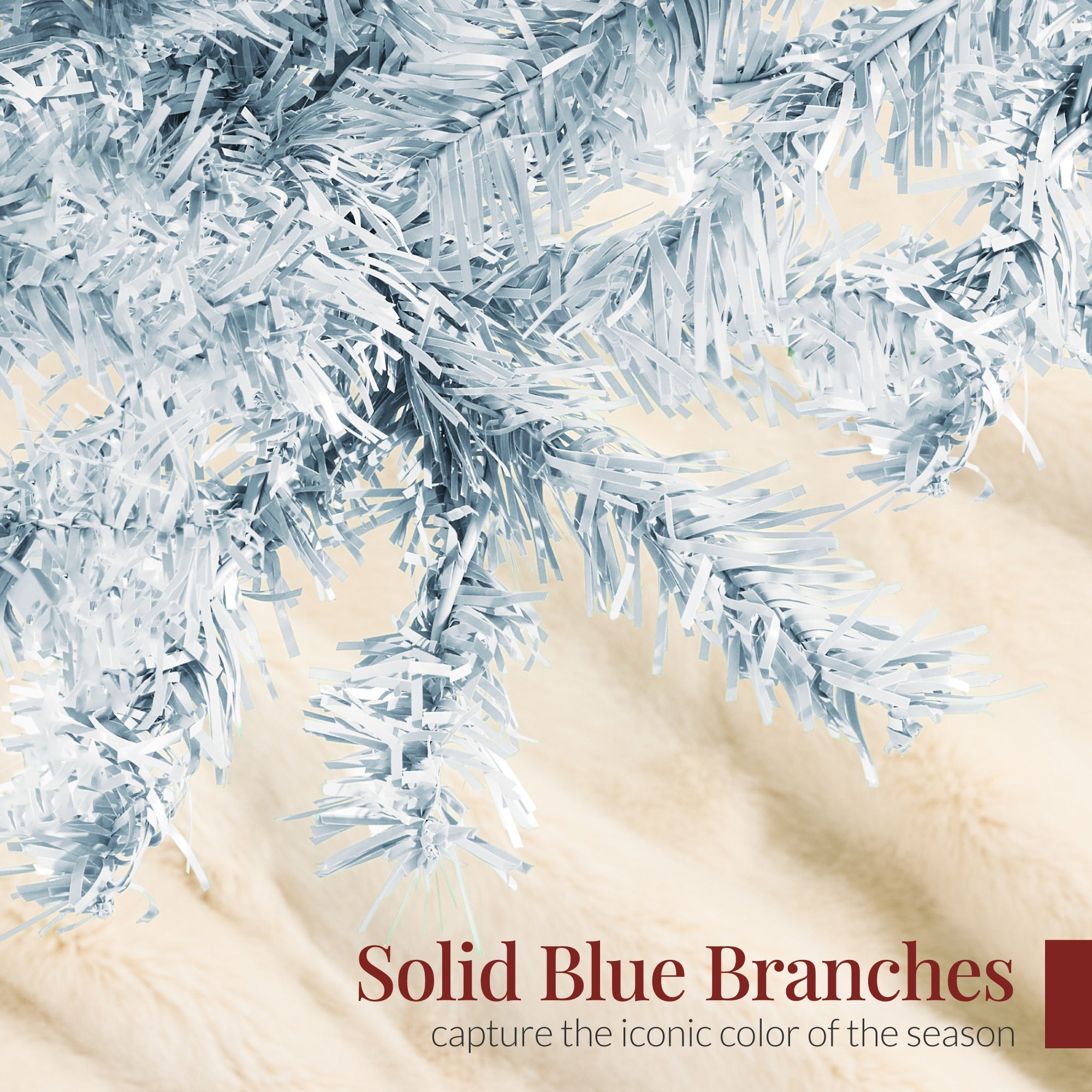 Artificial Ice Blue Christmas Tree Unlit Pine Design w/Easy Assembly