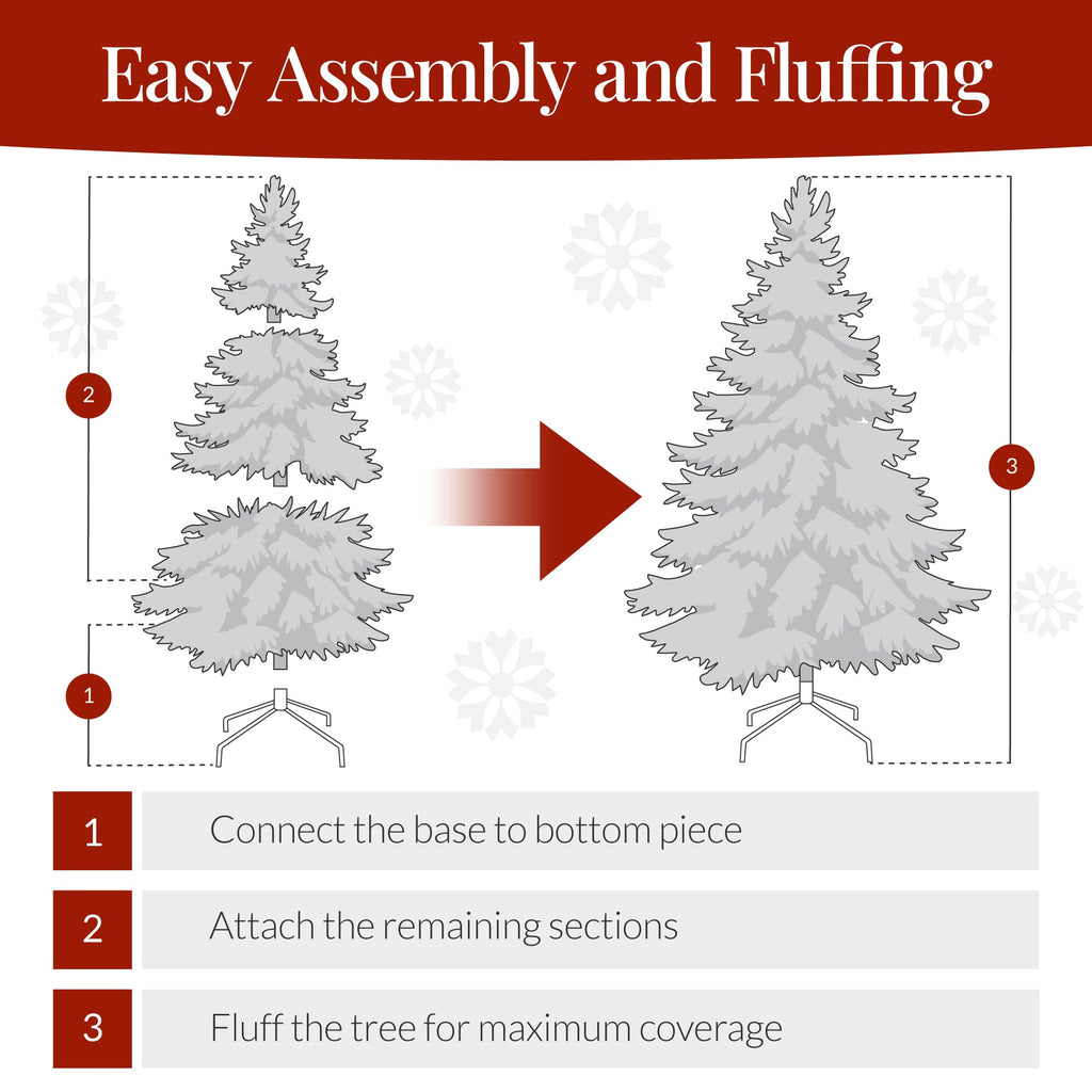 Artificial Ice Blue Christmas Tree Unlit Pine Design w/Easy Assembly