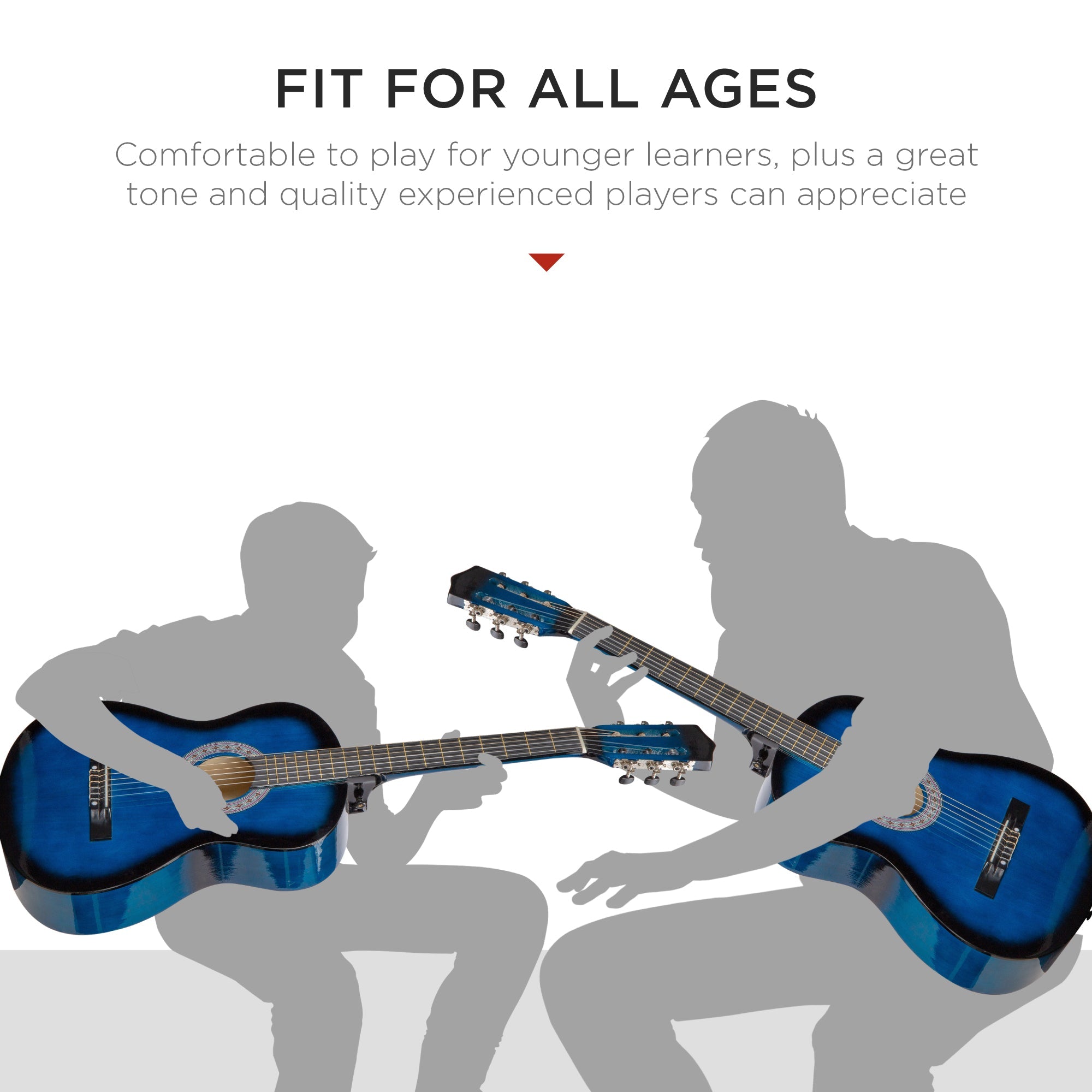Beginner Acoustic Guitar Set w/ Case Strap Extra Strings - 38in