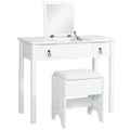 Bathroom Vanity Table Set w/ Square Mirror Stool
