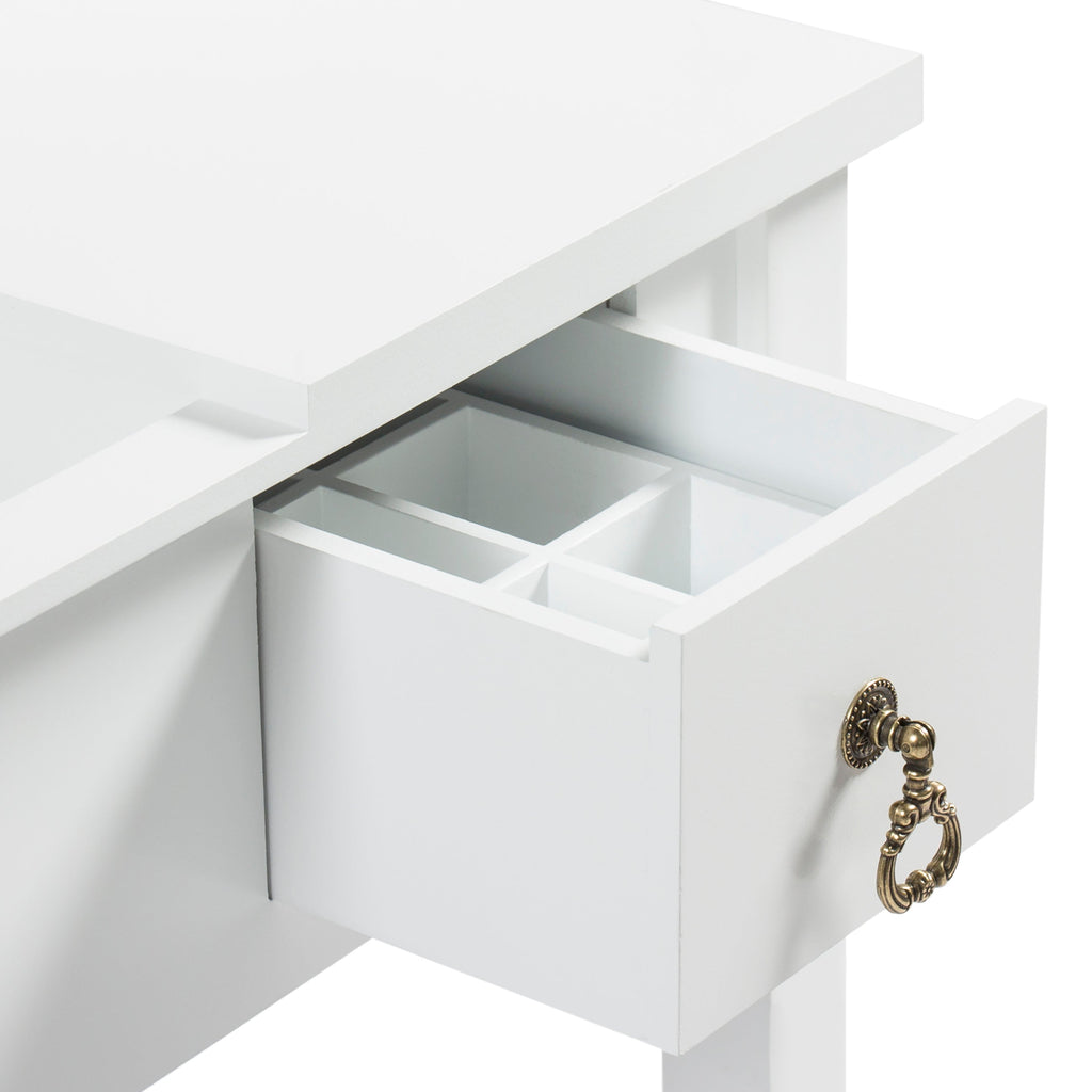 Bathroom Vanity Table Set w/ Square Mirror Stool