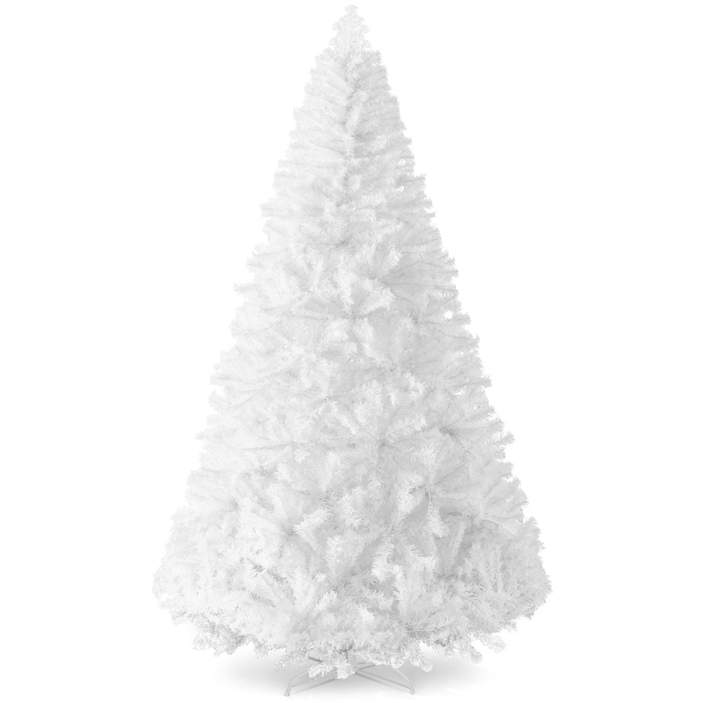 Artificial White Christmas Tree Unlit Pine Design w/Easy Assembly