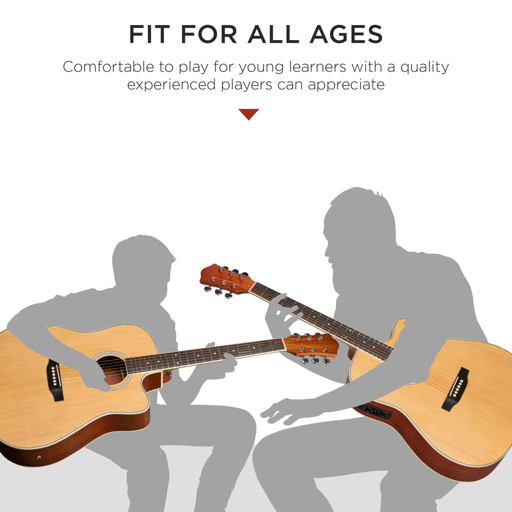 Beginner Acoustic Electric Cutaway Guitar Set w/ Gig Bag Strap - 41in