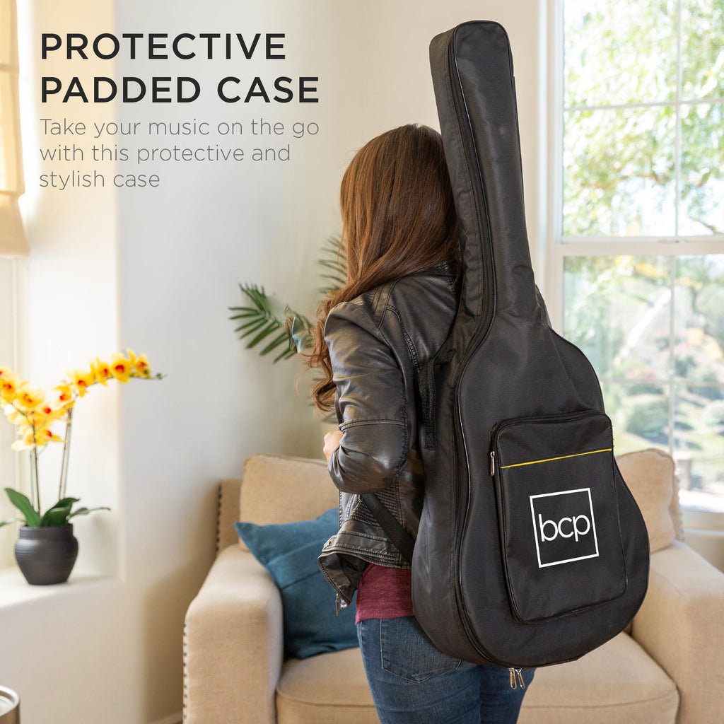 Beginner Acoustic Electric Cutaway Guitar Set w/ Gig Bag Strap - 41in