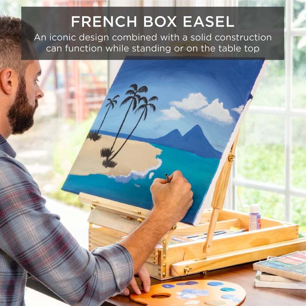 Art Easel for Painting Portable Adjustable Tripod with 32-Piece Art Set
