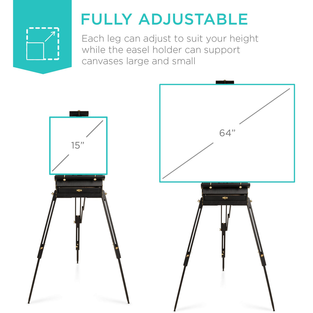 Art Easel for Painting Portable Adjustable Tripod with 32-Piece Art Set