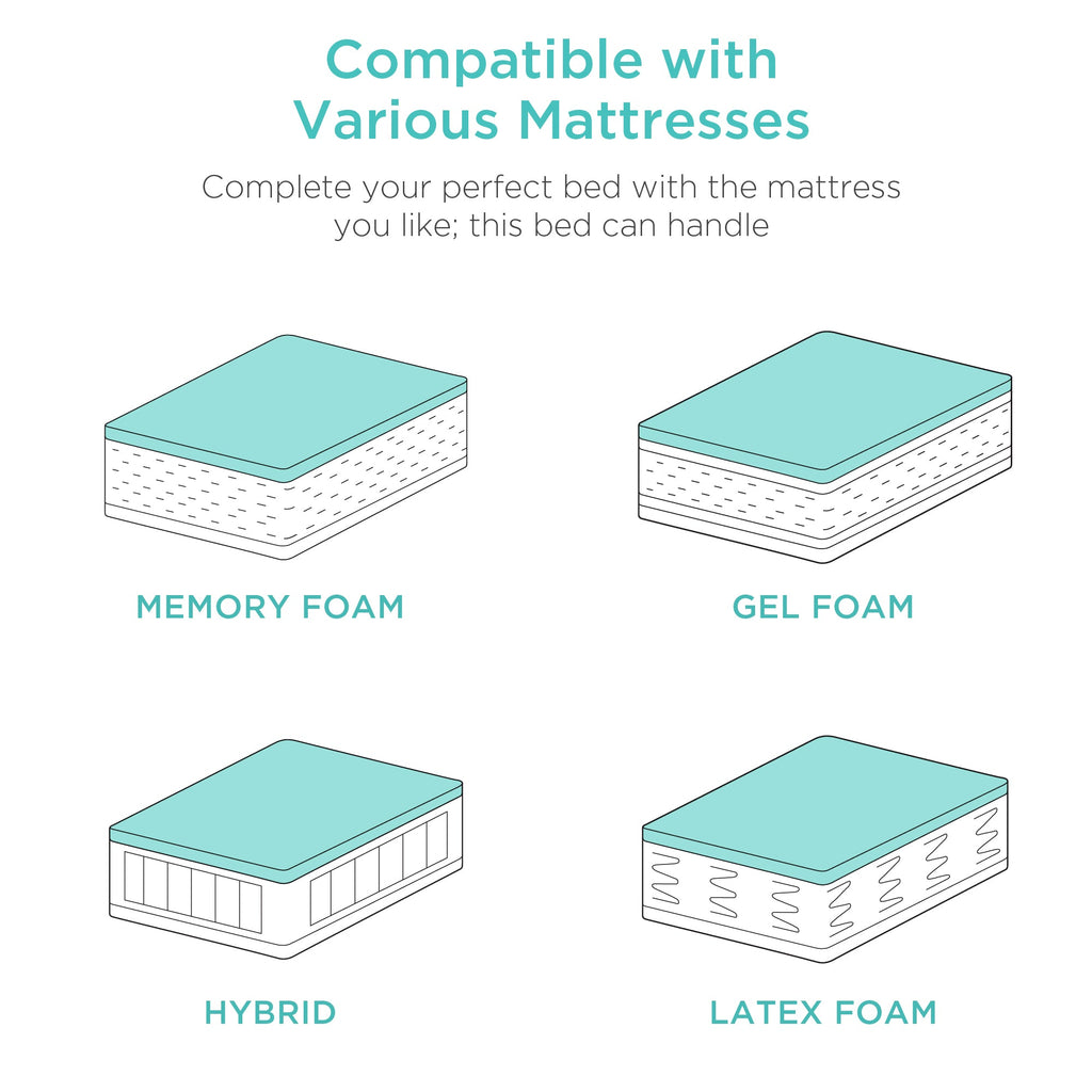 Adjustable Bed Base with Massage Remote USB Ports