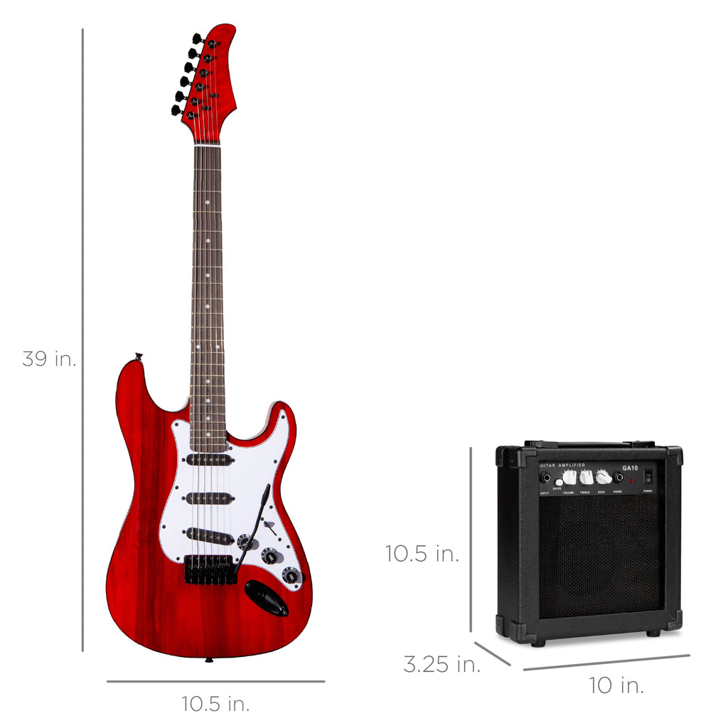 Beginner Electric Guitar Kit w/ Case 10W Amp Tremolo Bar - 39in