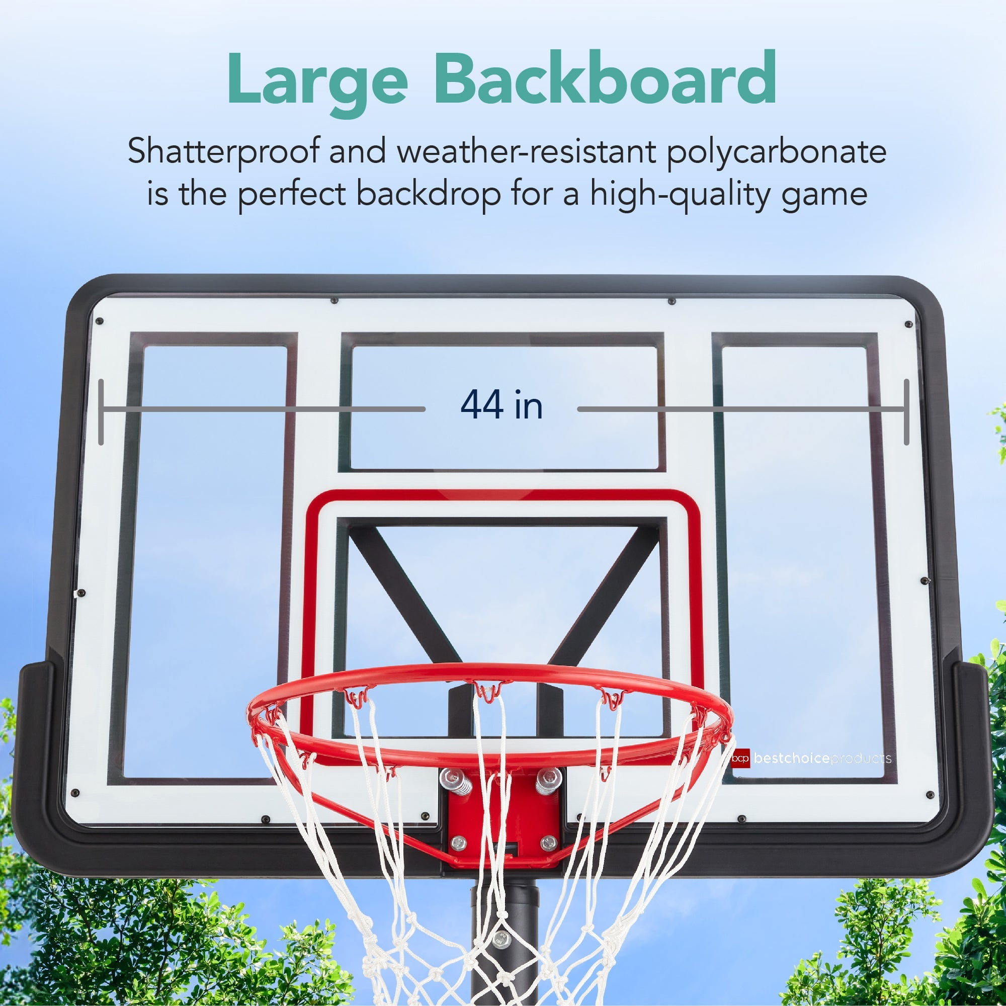 Adjustable Regulation-Size Basketball Hoop w/ Fillable Base 2 Wheels
