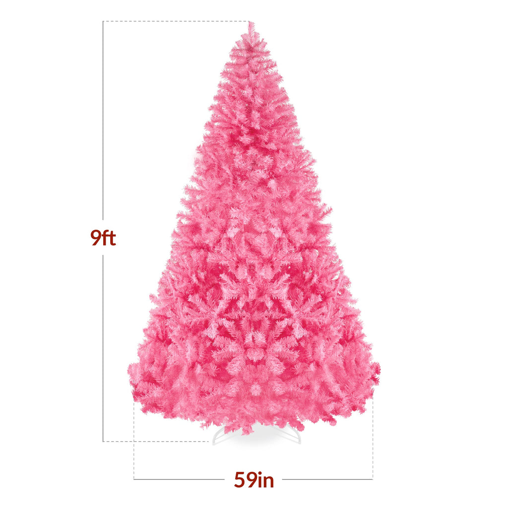 Artificial Pink Christmas Tree Unlit Pine Design w/Easy Assembly