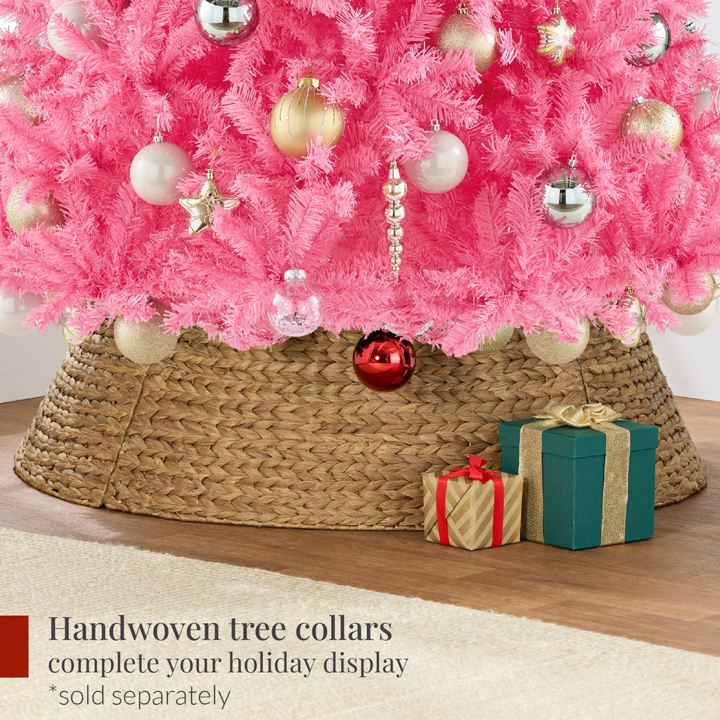 Artificial Pink Christmas Tree Unlit Pine Design w/Easy Assembly